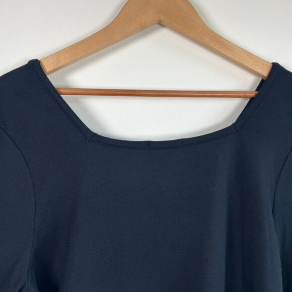 Threads 4 Thought Modal Spandex 3/4 Sleeve Square Neck Basic Top Black Size M - Picture 9 of 9